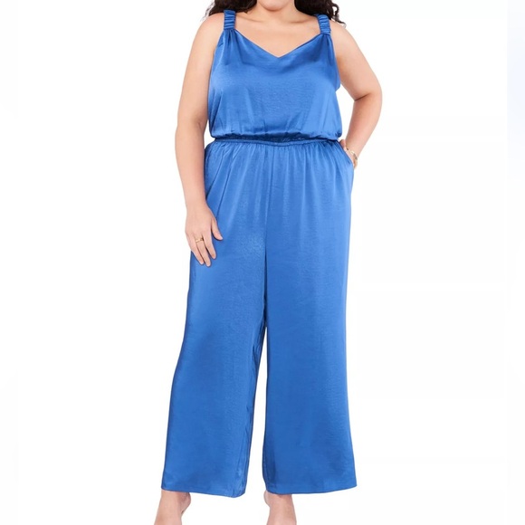 Vince Camuto Pants - Vince Camuto Sleeveless V-Neck Straight Leg Jumpsuit